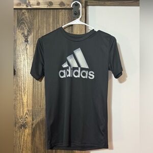 adidas Black Performance Tee with White Logo